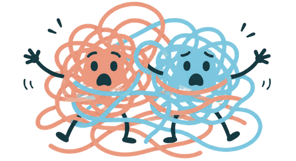 Dos personajes enredados